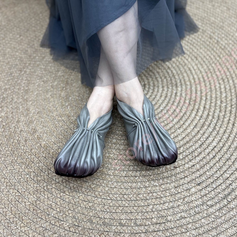 Women Retro Pleated Soft Shoes - Mule Slip On review and price