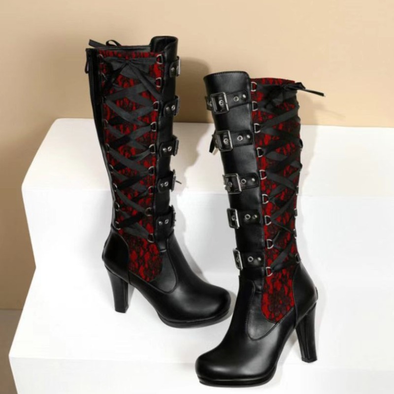 Punk Gothic Style Women's Knee - Knee High Boots Women review and price