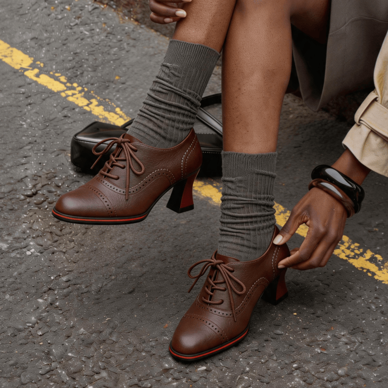 Women’s Faux Leather Brogue Ox - Oxford Lace Up Women review and price